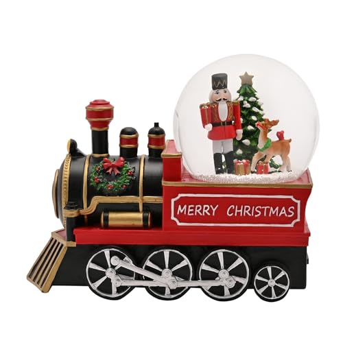 The Seasonal Gift Co - Steam Train Snow Globe - Illuminated Decorative Ornament - Whimsical Christmas Home Decor & Homeware Gifting Present for Xmas, Festive Season & Noel.