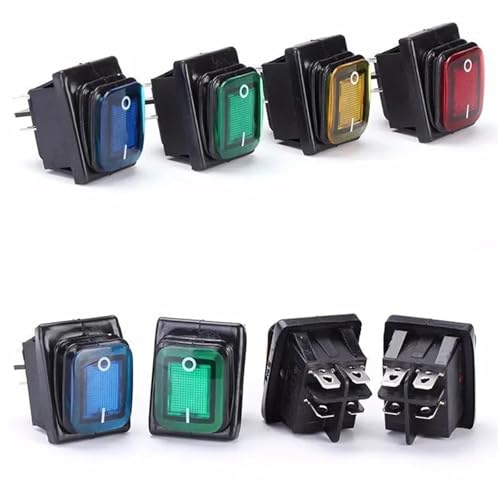 Interruptor basculante T85 IP67 de 4 pines con LED rojo de 220V 6