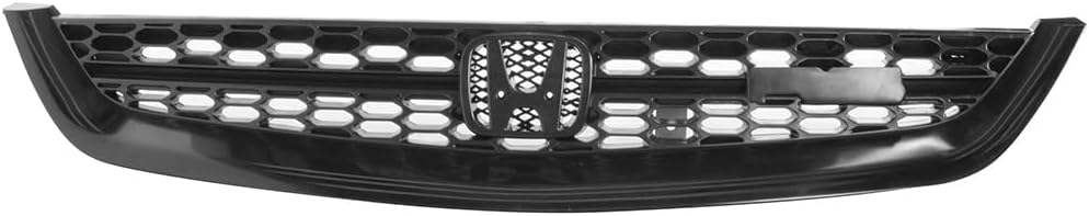 Grille Compatible With 2001-2003 Honda Civic, Type RS Black ABS Front Hood Grille Grill Mesh by IKON MOTORSPORTS, 2002