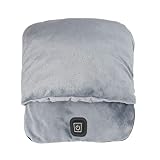 Jorzer Handwarmer massagekussen, rustig massagekussen, verwarmd kussen, verwarming, winterpantoffels voor bed onder het bureau, warm, voor elektrische voet, 30 x 36 cm, grijs