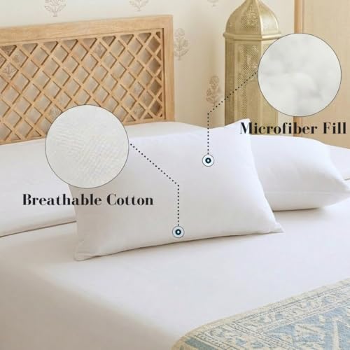 Image of SAJAVAT HOME Ultra Soft Microfiber Pillow | Hypoallergenic White Sleeping & Decorative Pillow Insert for Bed, Sofa & Home Comfort | 12x18 in (30x45 cm) | Pack of 1