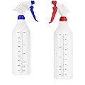 com-four® 2x Flacone spray - spruzzatore a pompa a 360 gradi resistente agli agenti chimici - filettatura 28/400 per acidi diluiti, oli minerali (bianco/blu + bianco/rosso)