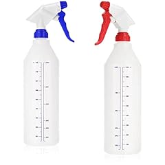 com-four® 2x Flacone spray - spruzzatore a pompa a 360 gradi resistente agli agenti chimici - filettatura 28/400 per acidi diluiti, oli minerali (bianco/blu + bianco/rosso)