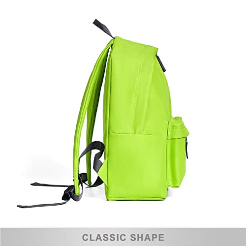 Kdwave 15 Inch Kids Backpack For School Boys Girls, Cute Lightweight Children Bookbag With Adjustable Padded Straps, Lime Green #TOP2