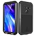 LOVE MEI LG V40 ThinQ Case with Tempered Glass Screen Protector, [Powerful Series] Shockproof Dustproof Scratch Proof Hybrid Metal and Silicone Gel High Impact Heavy Duty Case for LG V40 (Black)