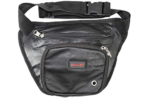 Bulldt Sac banane en cuir pour moto - Noir - Taille unique Cover