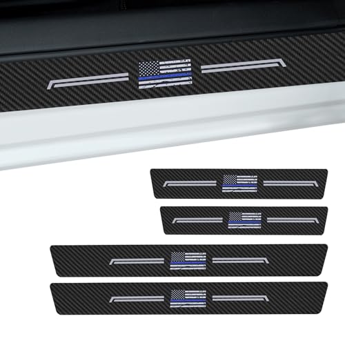 Arwrilt 4 PCS Car Door Sill Protector, American Flag Logo