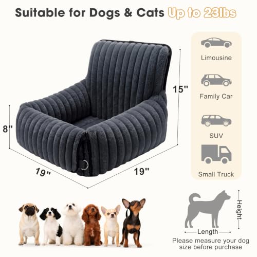 MIXJOY 6-in-1 Dog Car Seat for Small/Medium Dogs up to 23 lbs,Grey - Image 5