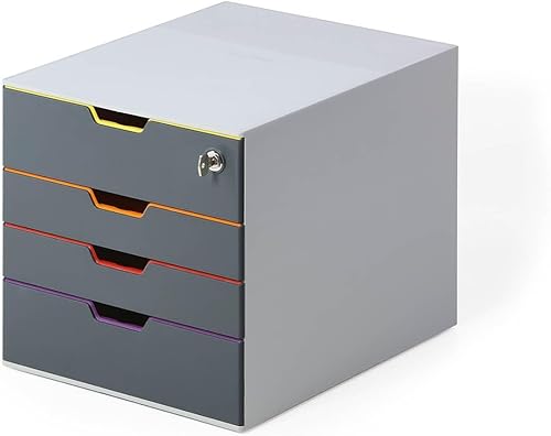 Miniatura 6 de Durable 760727 VARICOLOR 7, Caja de almacenamiento de escritorio, gris y multicolor