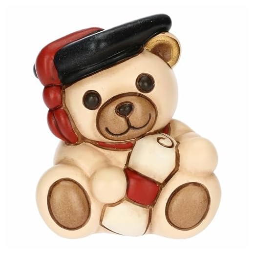THUN, Bomboniera Teddy Laurea in Ceramica Decorata a Mano, Versione Piccola, 5.5 x 4.7 x 7.7 cm h