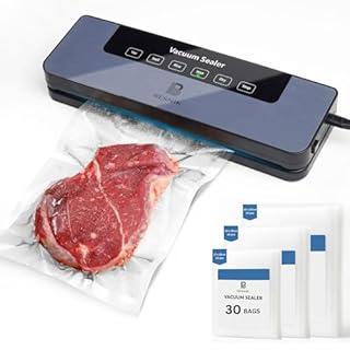 BESNIK Macchina Sottovuoto per Alimenti. Cibi freschi fino a 8 volte più lungo grazie al Potente sigillatura ermetica Macchina Sottovuoto Professionale per uso domestico, sacchetti inclusi