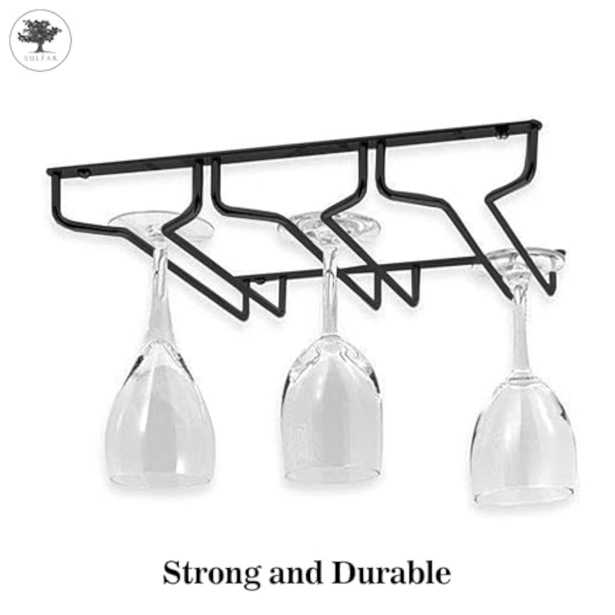 Triple Self Adhesive Wine Glass Rack