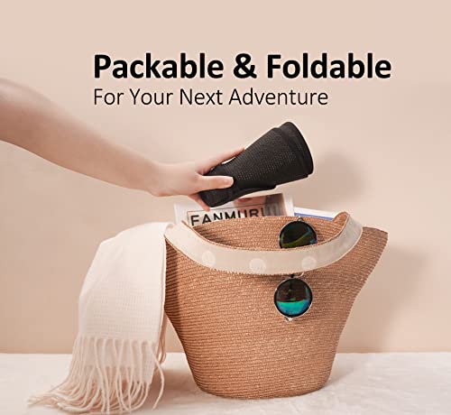 Joywant Sun Visor Hats For Women, Women's Summer Ponytail Foldable Straw Beach Hat With Upf 50+ Black #TOP3