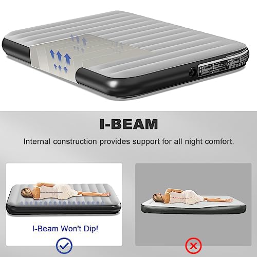 Ezyrest Beam 9 inch Air Mattersses Queen Portable 9 inch Inflatable Bed for Camping Picnics Equipped with a Storage Bag