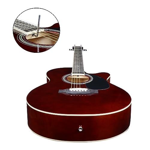 Image of Juarez JRZ40C /BRN 40-Inch Cutaway Acoustic Guitar with Dual Action Truss Rod, Gigbag, Picks, String Set, Strap - Brown