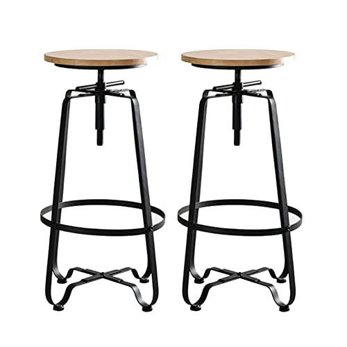 Tabouret de bar industriel lot de 2 pivotant pour optimiser les petits espaces