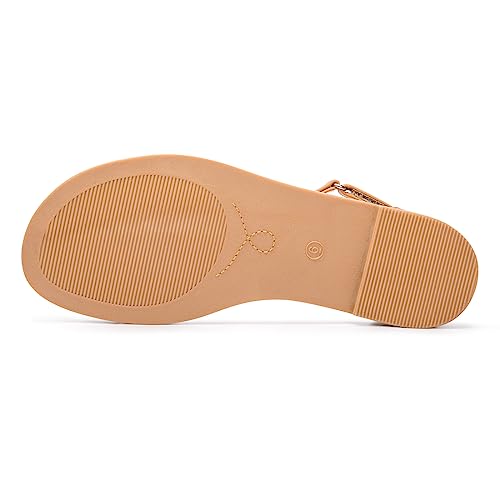 Image of LM Women's Flat Sandals Open Toe One Band Ankle Strap Sandals Casual Summer Flat Sandals