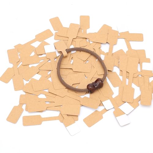 500 Stück Schmuck Preisschilder Aufkleber Kraftpapier Anhänger Etiketten 6 x 1,2cm Preisetiketten Preisschilder Etiketten Selbstklebend Preisaufkleber Schmucketiketten für Halskette Schmuck Ring