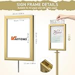 kaiyomi 6Pcs Stanchions Posts Velvet Ropes with Red Carpet and Sign Frame, Water or Sand-Fillable Base, Suitable for 8.5" x 11" A4 Paper Size Sign Frame for Red Carpet Party Decoration (Golden) - Image 5