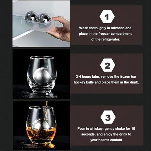 Bola de hielo para whisky de 55 mm: acero para enfriar cerveza, vino y cócteles 6