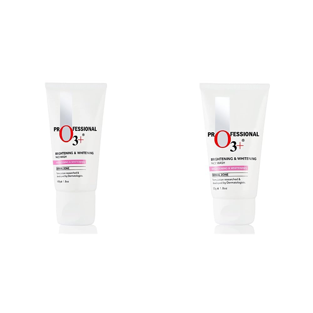 O3+ Brightening & Whitening Face Wash with Cucumber and Aloe Vera Extracts (100ml) & O3+ Brightening and Whitening Face Wash, 50g Combo