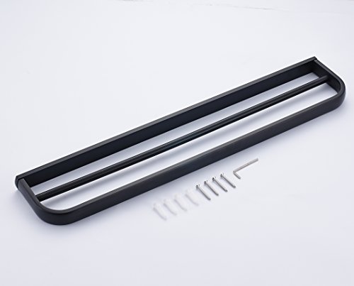 Rozin Oil Rubbed Bronze Double Towel Bars Wall Mounted Towel Rack - Thumbnail 6