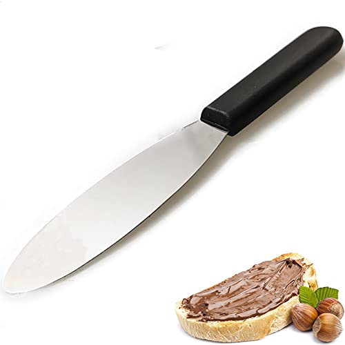 Kerafactum Aufstrichmesser Edelstahlmesser Tafelmesser für Frischkäse Butter | Tafel Nutella Messer Aufstrich Marmelade Streichmesser mit schwarzen...