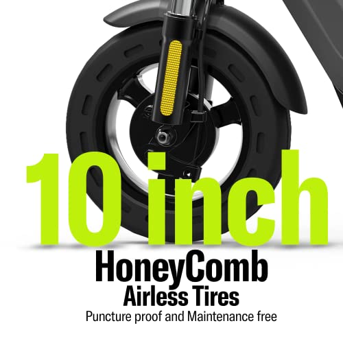 Lazy Bot X Electric Scooter 500W (850W Max) Motor, Best Battery Up To 32 Mile Range, 25 Mph, Triple Pro-Disc Brakes, 10" Tires, Headlight, Front+Rear Suspension, Foldable Escooter For Adults, App #TOP6