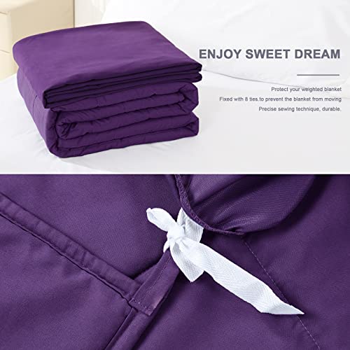Acdyion Weighted Blankets Removable Duvet Cover For Adults Queen Size(60"X80"),Heavy Blanket Duvet Cover With Soft And Comfort With 8 Ties,Machine Washable Microfiber Weighted Blanket Cover (Purple) #TOP2