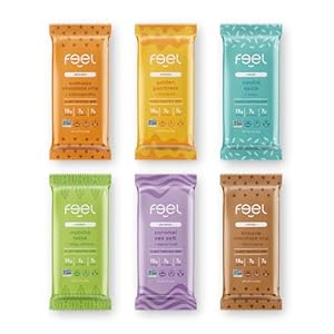 Feel Vegan Protein Bars – Keto, Gluten Free, Organic, 15g Protein – Dairy Free, Low Sugar – Variety Pack (6 Flavors, 6 Pack)