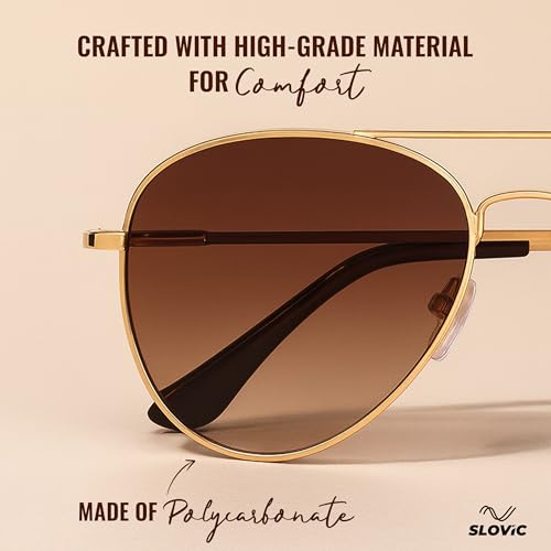 Image of SLOVIC Sunglasses for Men Stylist | UV Protection Goggles for Man | Lightweight & Durable Polycarbonate Material | Unisex Gift for Man & Women | Mens Fashion Sunglasses