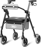 VOCIC Z11 Walkers for Seniors, Rollator Walker with Seat, Max 172kg, Avant Walkers with Ergo Seat & Backrest, Foldable Rollator Adjustable Height, All Terrain Walker, Lightweight