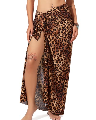 Image of Rossopesca Womens Beach Sarong Chiffon Swimsuit Coverups Sheer Bikini Wraps for Swimwear Bathing Suit Cover Up