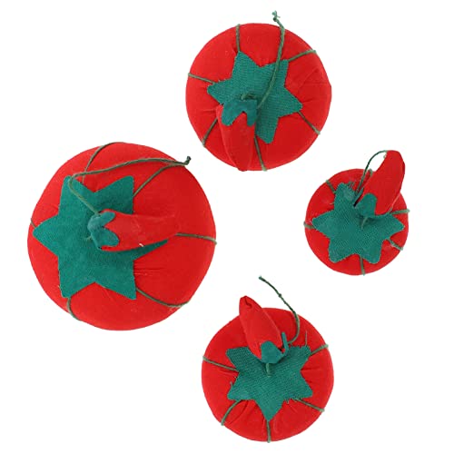 ULDIGI 4pcs Tomato Pin Cushions Stylish Pin for Sewing and DIY Storage with Excellent Workmanship Cute and Functional Design for Craft Lovers and Home Use