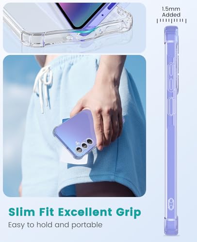Image of Plain Flexible Bumper Exclusive Transparent Shockproof Silicone Protective Back Cover for Samsung Galaxy A35 - Transparent