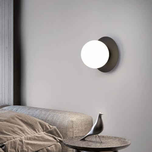 Wall Sconce Lights E27 Modern Glass Sphere Sconce Minimalism Bedside