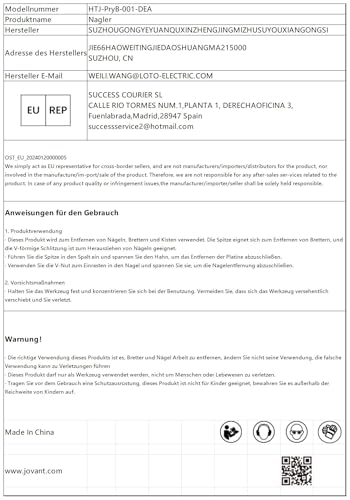 Nagelzieher,10“ Brechstange, Mini-Brechstange,Katzenkralle Nagelentferner,Brechstangenset,für Küchenrenovierung,Sockelleiste aufbrechen,mehrseitig geschmiedeter Stahl,Schreinerwerkzeug-JOVANT