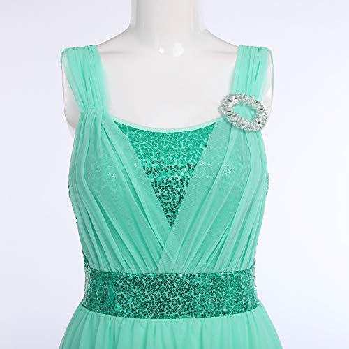Robe de danse extensible IMEKIS verte pour bouger sans contrainte - 4