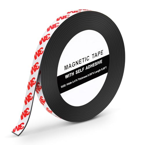 Omnikryp Cinta Magnética Autoadhesiva Fuerte, Rollo de Cinta Magnética Flexible A+B, Cortable e flexible, para Mosquiteras, Proyectos de Bricolaje y Más (2 m)