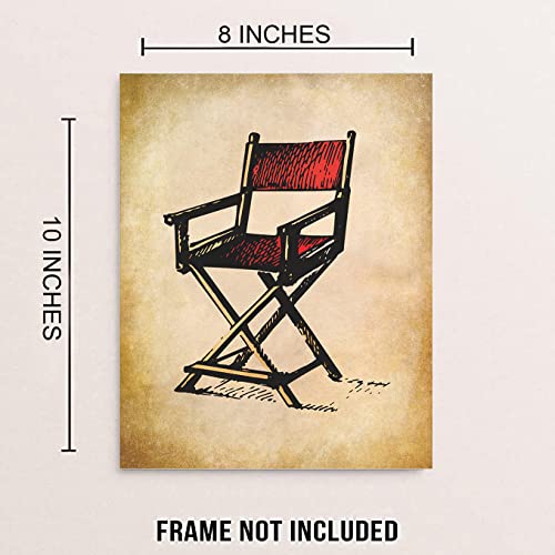 Vintage Movie Theater Wall Art, Home Theatre Feature Canvas Decor, Classic Film Reel Cinema Popcorn Posters, Retro Home Movie Theater Media Room Bar Pub House Decoration, Set Of 4-(8"X10" Unframed) #TOP6