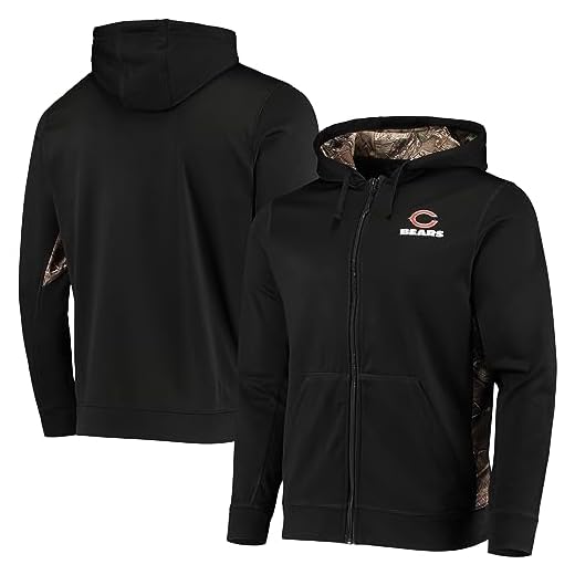Dunbrooke Men's Black/Realtree Camo Chicago Bears Decoy Tech Fleece Full-Zip Jacket