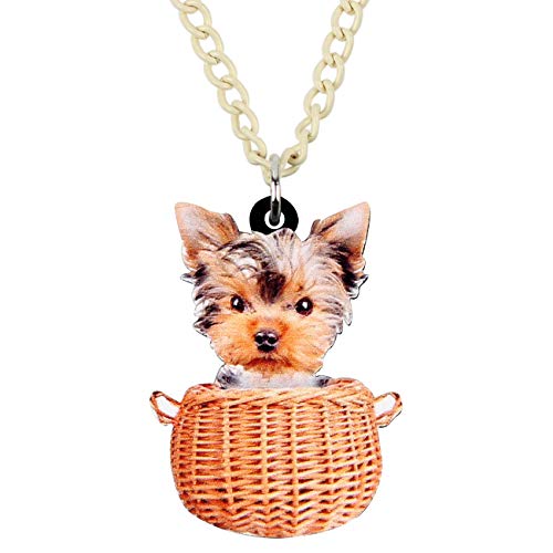 Imagen de DUOWEI Lindo collar de perro Yorkshire Terrier con colgante de perro