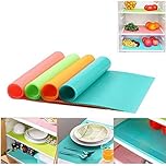 HOMGEN Fridge Liners Mrs Hinch Washable 8Pack Refrigerator Mats Fridge Pad Fridge Shelf Liner Mats Waterproof Kitchen Cupboard Liner for Fridge, Cabniet, Drawer, Book Shelves ect (4 Colours,45x29cm)
