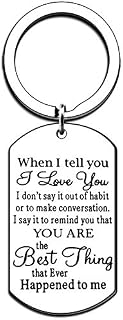 JMIMO Valentine Day Gifts for Him Her I Love You Gifts Birthday Anniversary Keyring for Boyfriend Girlfriend Wedding Key Chain from Wifey Hubby Engagement Present