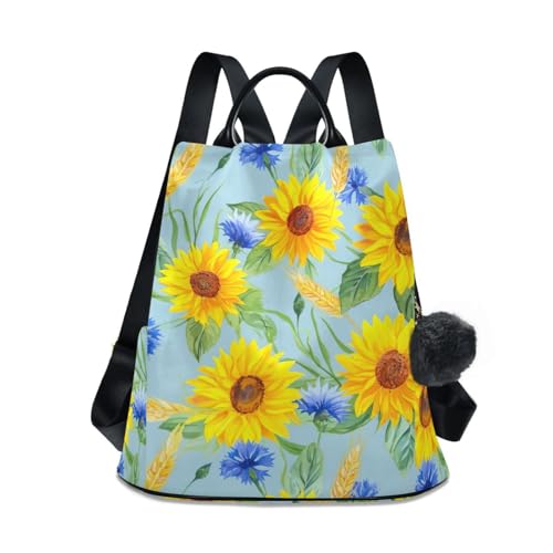 Sac à dos tendance pour femme bleu floral avec protection antivol