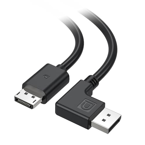 Cable Matters Right Angle DisplayPort 1.4 Cable - 10ft, Support 8K 60Hz, 4K 240Hz (Right Angle DisplayPort Cable 1.4) with FreeSync, G-SYNC and HDR for Gaming Monitor, PC, 10 Feet