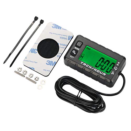 AIMILAR Digital Tach Hour Meter Tachometer - Gas Engine Maintenance Max RPM Recall Function for 2/4 Stroke Engines Chain Saw Snowblower Lawnmower ATV Boat Motorcycle Marine