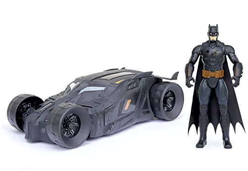 DC Comics Batman - Pack Batmobile + Figurine Batman 30 Cm Véhicule Batmobile Et Figurine Articulée 30 Cm - Jouet Enfant 4 Ans Et +