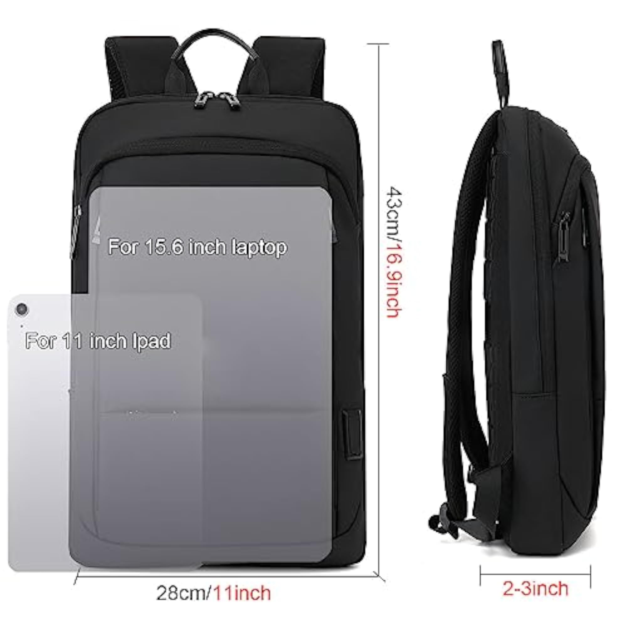 Slim Laptop Backpack with 15.6 Inch Sleeve, Professional