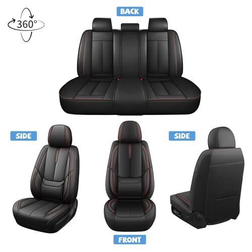Image of ILMO Seat Covers for Chevy Silverado 1500 2007-2026 (Black&Coffee,Full Set)